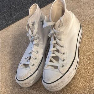 Classic White High-Top Sneakers barely worn